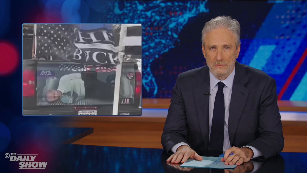 If you think that's really Joe Biden tied up in the back of that pickup truck, you may not have the mental acuity to be operating a motor vehicle. Jon Stewart