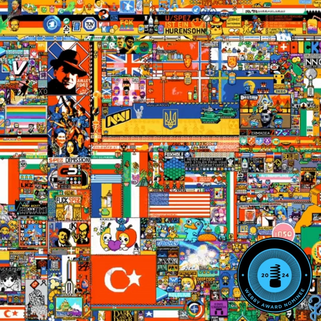 We've been nominated in The Webby Awards for Social - Arts, Culture &amp; Lifestyle. Our social-first campaign for r/place in 2023 is in the running to win a People’s Voice Award! Vote now:
