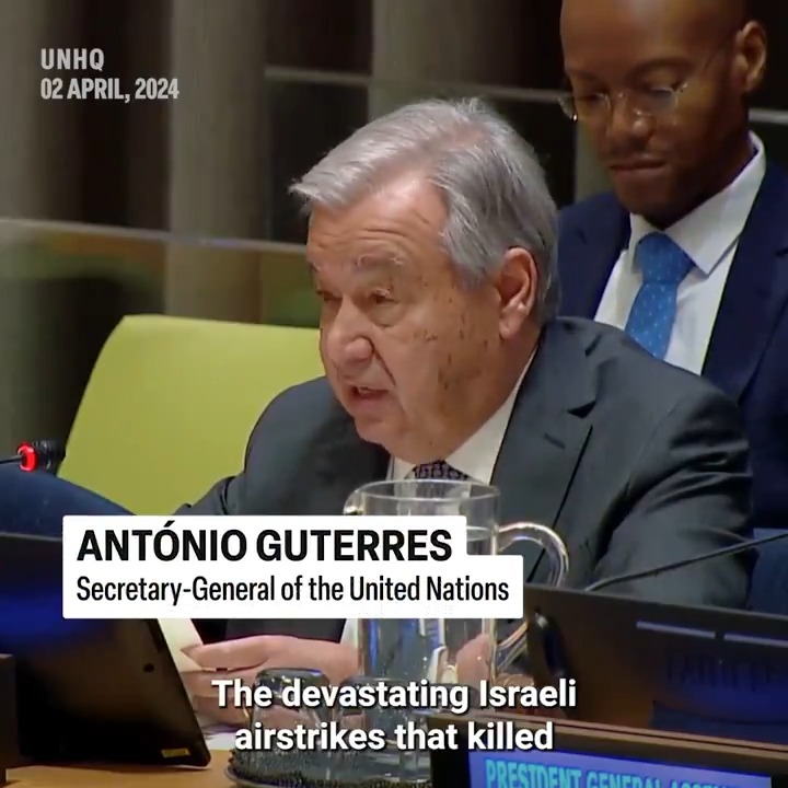 The killing of seven humanitarians by an Israeli strike in Gaza on Tuesday – 196 overall since hostilities began last October – is “an inevitable result” of the way the war is being fought, said the UN chief. Read the story➡️