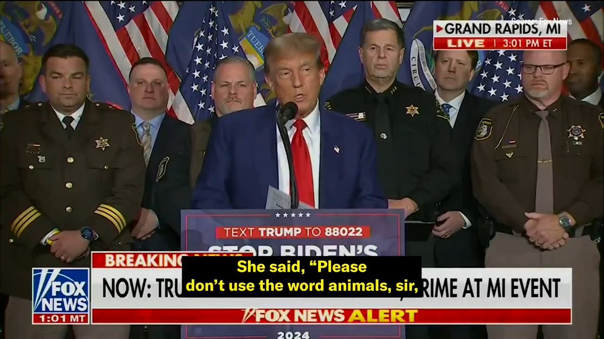“No, [migrants are] not humans, they’re not humans, they’re animals.” —Donald Trump