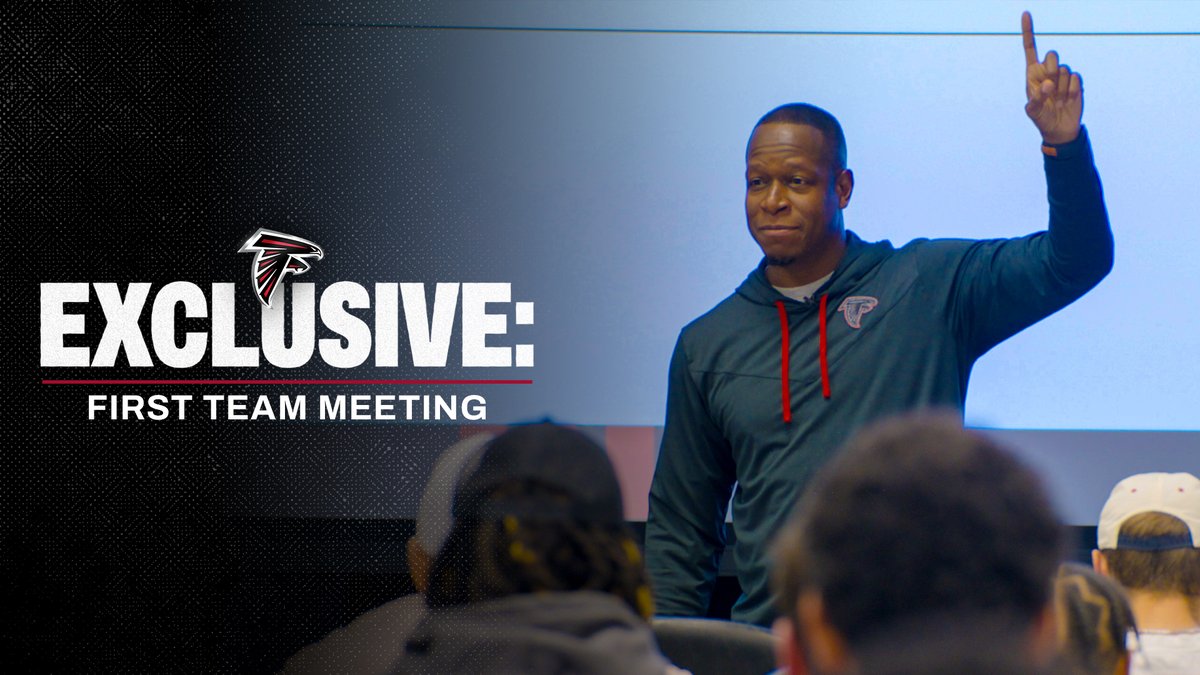 Today is Day 1 of The Plan 😤 Coach Raheem Morris holds the first team meeting of our 2024 season
