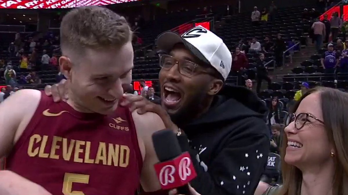 "Honestly, I was pretty nervous." Sam Merrill could've fooled us! The Cleveland Cavaliers sharpshooter delivered 18 points and nailed six threes to go along with five assists in his first NBA game in Utah with friends and family watching. #LetEmKnow