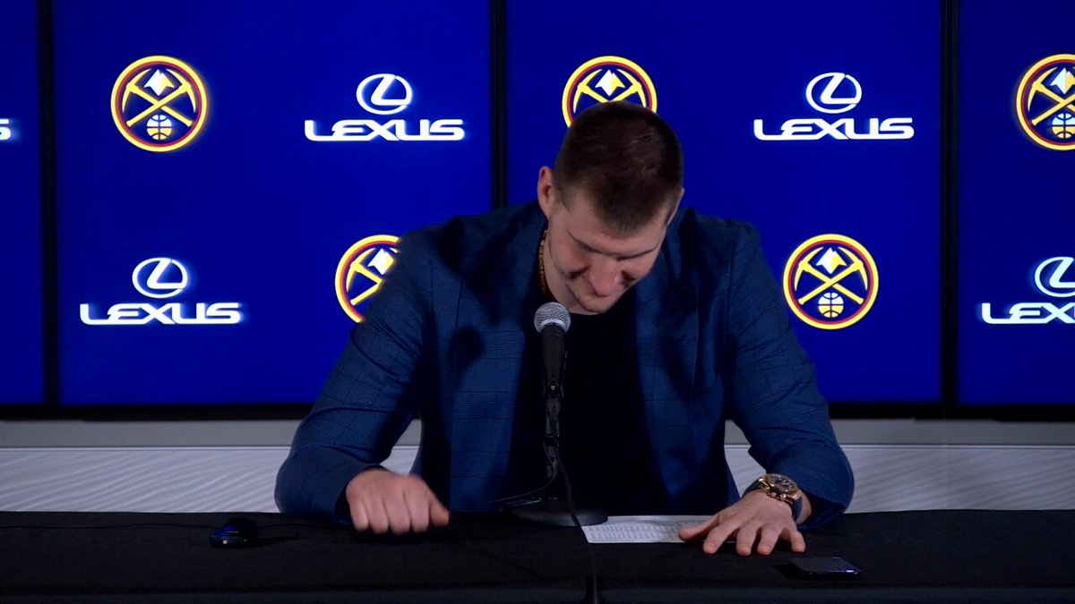 Nikola Jokić was asked if he said anything to Victor Wembanyama after dunking on him. He said he told Wemby: "If you block one more shot, I'm gonna..." "But he blocked like four after that, so I didn't do anything about it."