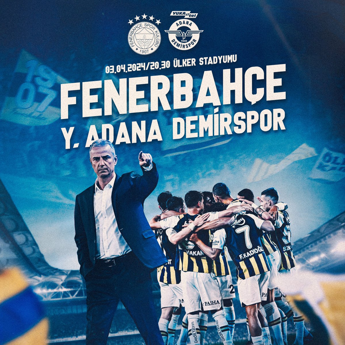 📣 #FenerinMaçıVar 🆚 Y. Adana Demirspor 🕣 20.30 📍 Ülker Stadyumu