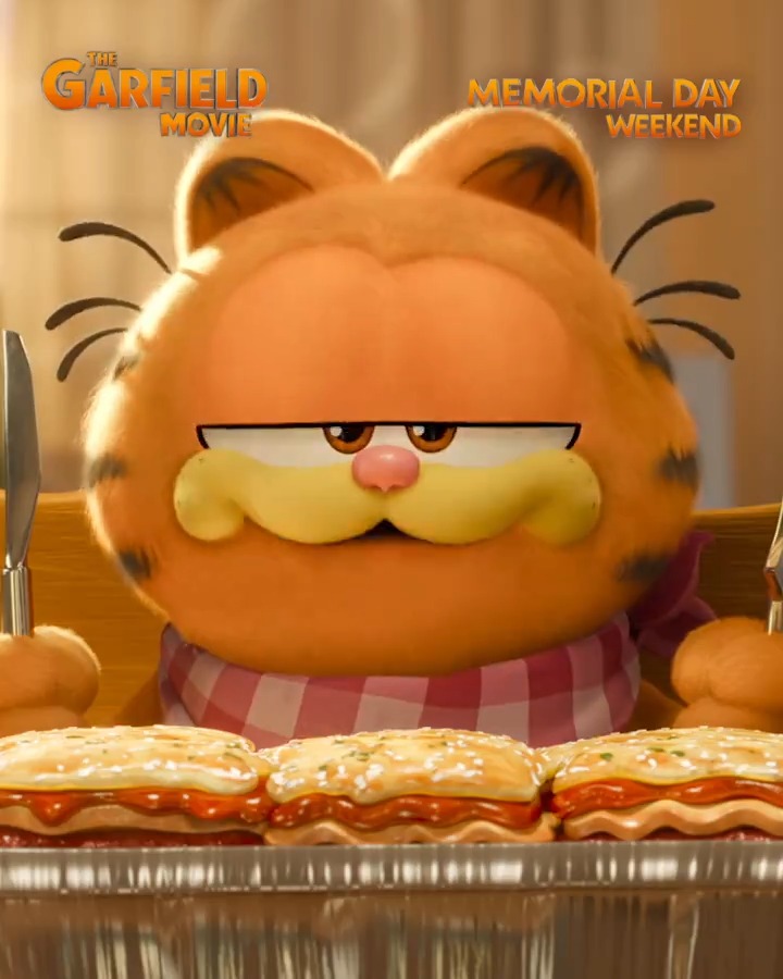 The eating you’re about to see is not going to be pretty. #GarfieldMovie is exclusively in movie theaters Memorial Day Weekend.