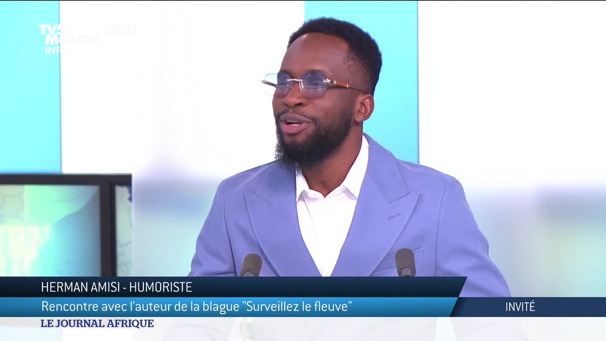 Herman Amisi est un humoriste natif de Lubumbashi en RDC. En février dernier, il soutenait les Léopards congolais pendant la CAN avec son slogan "Surveillez le fleuve", devenu célèbre. Il est l'invité du JTA.
