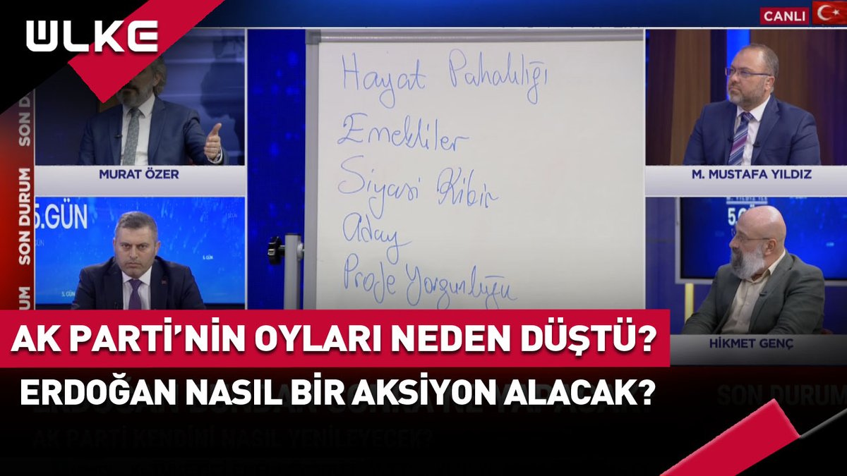 AK Parti'nin oyları neden düştü? Cumhurbaşkanı Erdoğan nasıl bir aksiyon alacak? #haber @kemalcicek06 Murat Özer