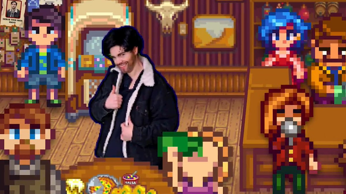Here is my cosplay of "If ConcernedApe visited Stardew Valley" Please enjoy and share any of the Easter Eggs you find, or the hidden ConcernedApe faces Song is remixed by Lotskoo on YT #stardewvalley #sdv #ConcernedApe ConcernedApe