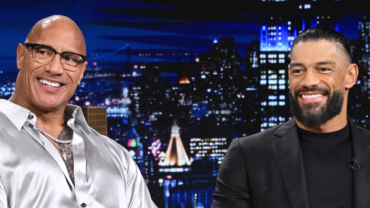 .WWE is a generational family affair for Dwayne Johnson and WWERomanReigns. #FallonTonight