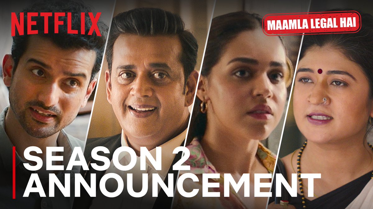 Hasta hua lawyer sabse best dikhta hai- isiliye Patparganj ke cuties laut rahe hai!! 🥳✨❤️ Maamla Legal Hai is returning for a SECOND SEASON, coming soon, only on Netflix!