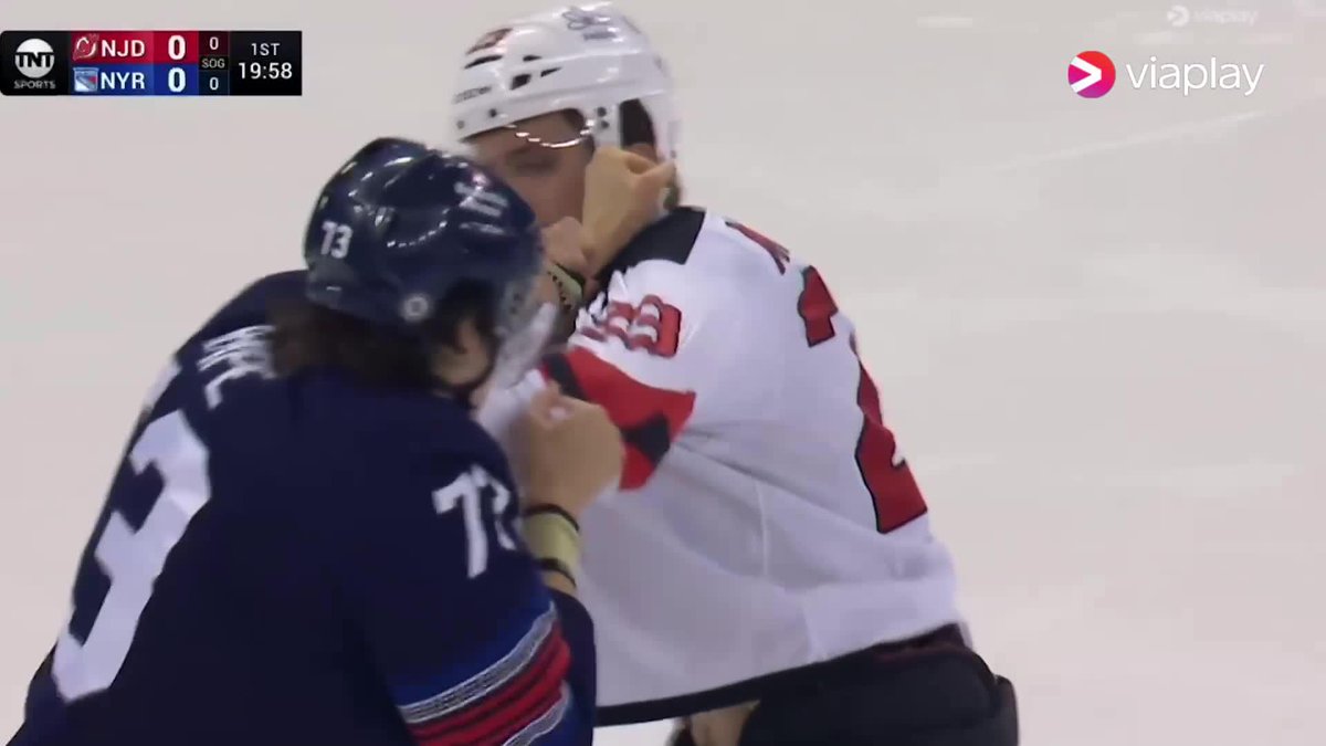 🚨 5-on-5 NHL fight! 🚨 Madison Square Garden has hosted countless fights down the years, and the New Jersey Devils and New York Rangers wasted no time in taking the gloves off at puck drop last night 👊💥 Unfinished business isn't forgotten in The Battle of the Hudson River 🔥
