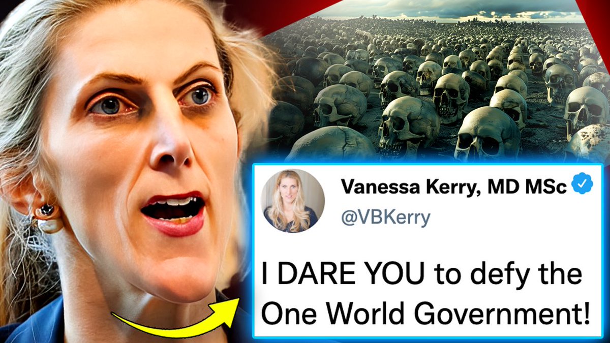 🚨 John Kerry’s Daughter Says BILLIONS of Humans Must Die for the ‘New World Order’ John Kerry’s daughter Vanessa has celebrated her promotion to the World Economic Forum’s board of Agenda Contributors by urging the elitist organization to transform itself into a world government and seize total control of humanity, regardless of whether “we the people” consent. According to Vanessa Kerry, the time is ripe for a globalist coup d’etat which utilizes the control mechanisms in the World Health Organization’s pandemic treaty to create a world government that answers to nobody.