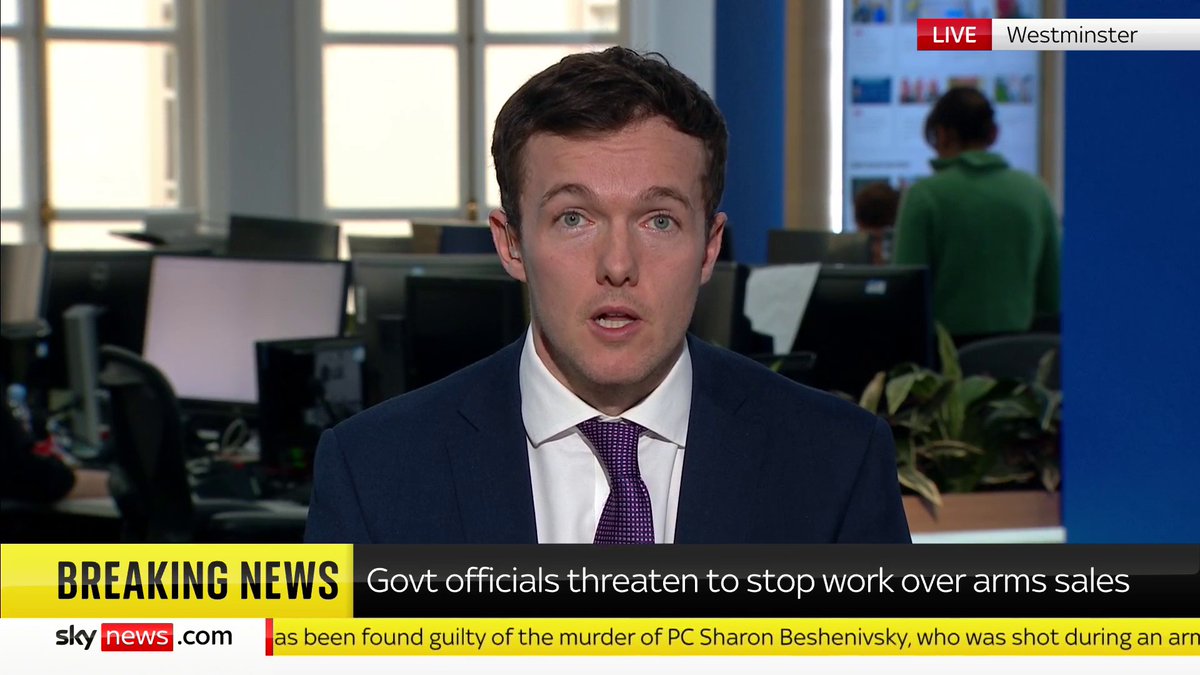 BREAKING: Officials working in the Department for Business and Trade have threatened to stop working over UK arms sales to Israel Sky's Matthew Thompson has the latest from Westminster ⬇️ Latest: 📺 Sky 501, Virgin 602, Freeview 233 and YouTube