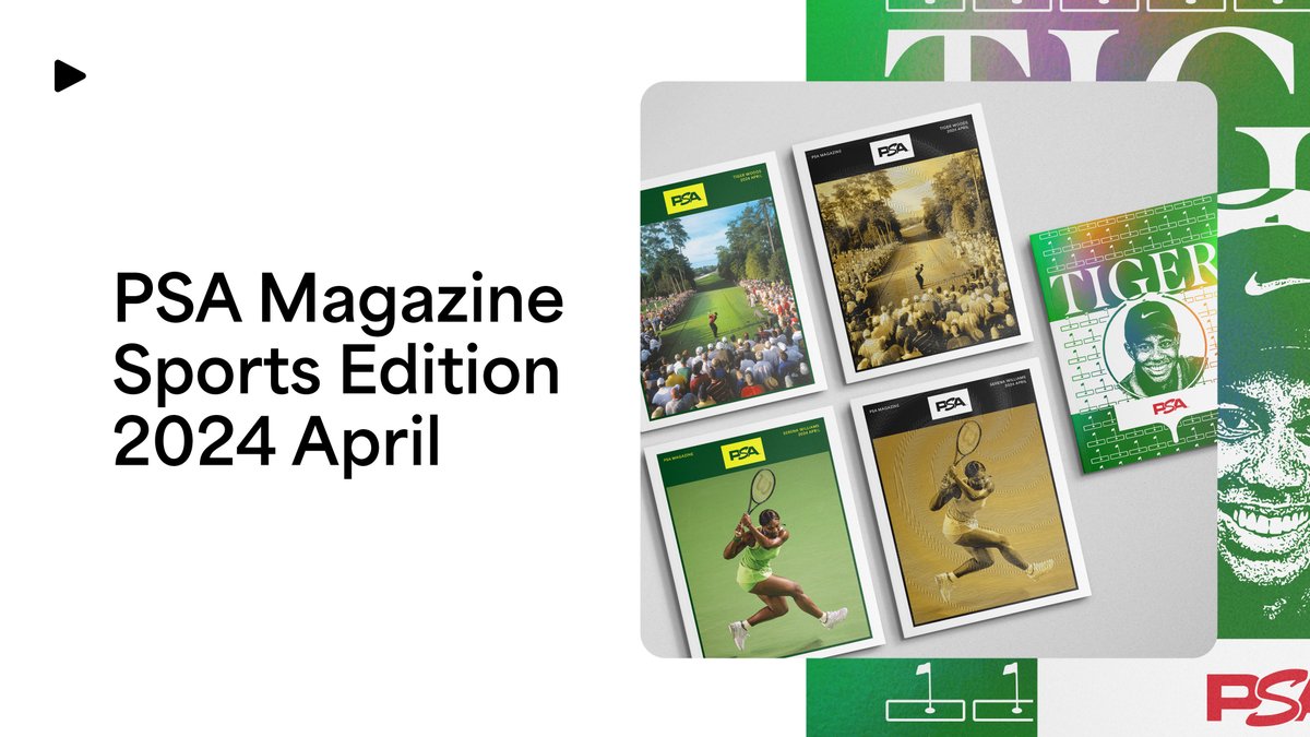 PSA Magazine brings the country club to Collectors Club with Tiger Woods and Serena Williams sharing April cover honors. This month's variant chase includes Gold Wave 1/1 covers of each GOAT, with the hunt also including a unique bounty. 👇