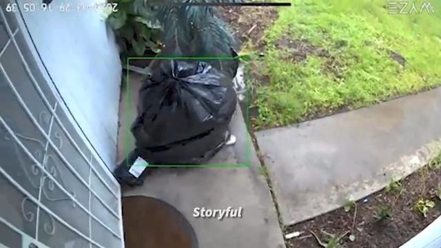 A person stole a package off of someone's front porch -- disguised as TRASH 🗑️💀 (🎥: Storyful)