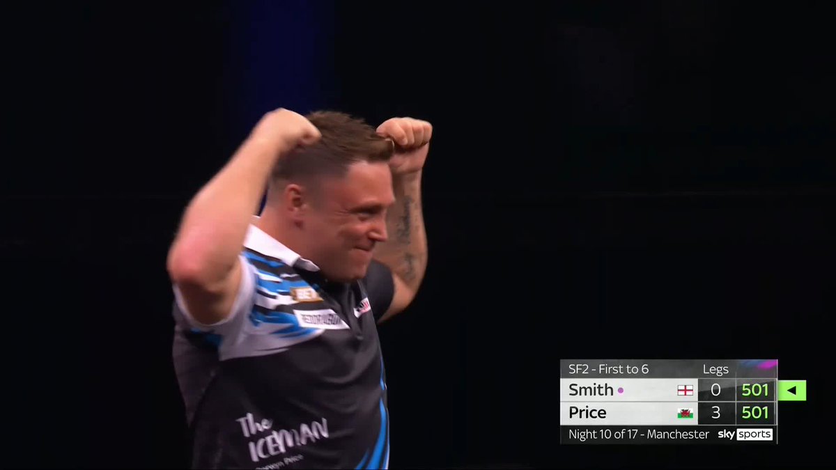 PERFECTION FOR PRICE! 🏴󠁧󠁢󠁷󠁬󠁳󠁿 GERWYN PRICE DOES IT AGAIN IN THE PREMIER LEAGUE! Magnificent from the Welshman, who raises the roof in Manchester with a sensational nine-darter! #PLDarts