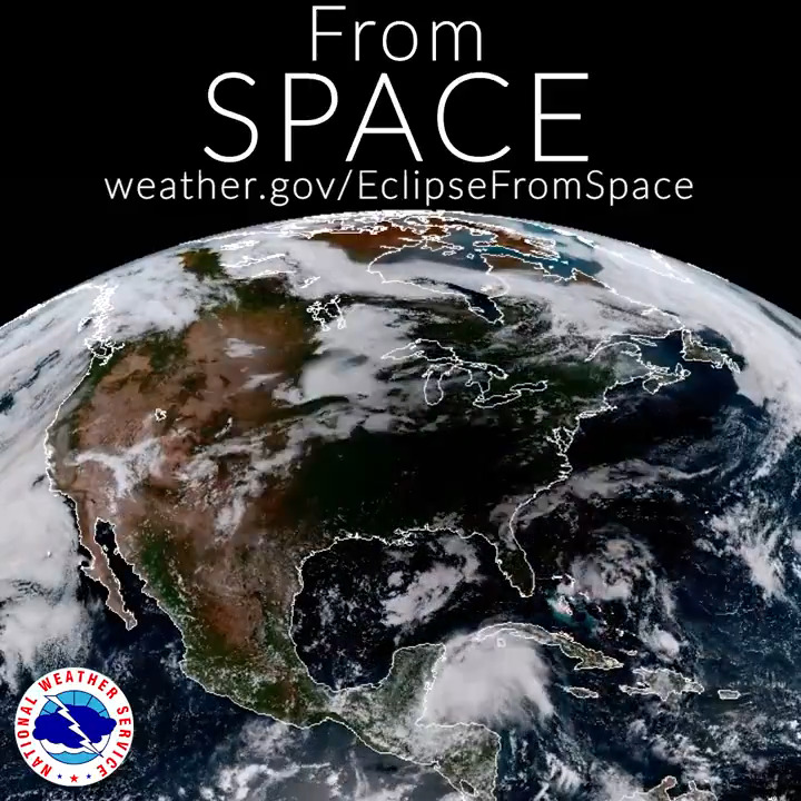 There's one way to view the eclipse that clouds can't spoil: from space thanks to NOAA's GOES satellites! Check out on Monday! #eclipse2024