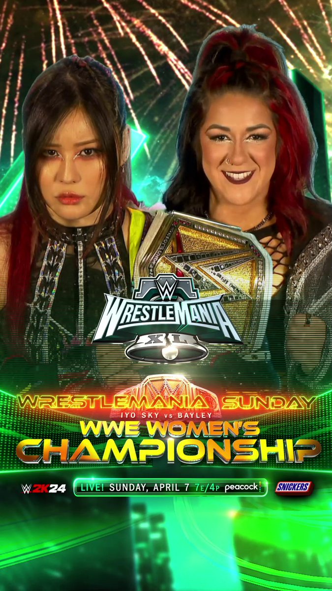 #IYOSKY or #Bayley? Who will leave with the #WWEWomensTitle when IYO SKY defends against Bayley in this deeply personal matchup THIS SUNDAY at #WrestleMania XL?