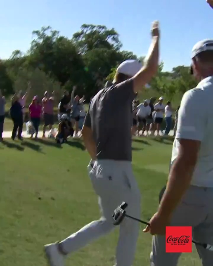 🚨 SPIETH ACE 🚨 Jordan Spieth makes a hole-in-one on the 199-yard par-3 16th hole @ValeroTXOpen. (Presented by Coca-Cola)
