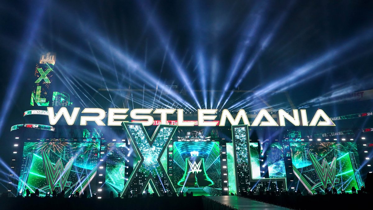It's time for the #WrestleMania XL set reveal at Lincoln Financial Field in Philadelphia alongside The Ninja Kidz, @KaylaBraxtonWWE &amp; Jackie Redmond! Presented by WWE 2K24. #WWE2K24 is the highest rated console game in WWE 2K franchise history. Buy now: