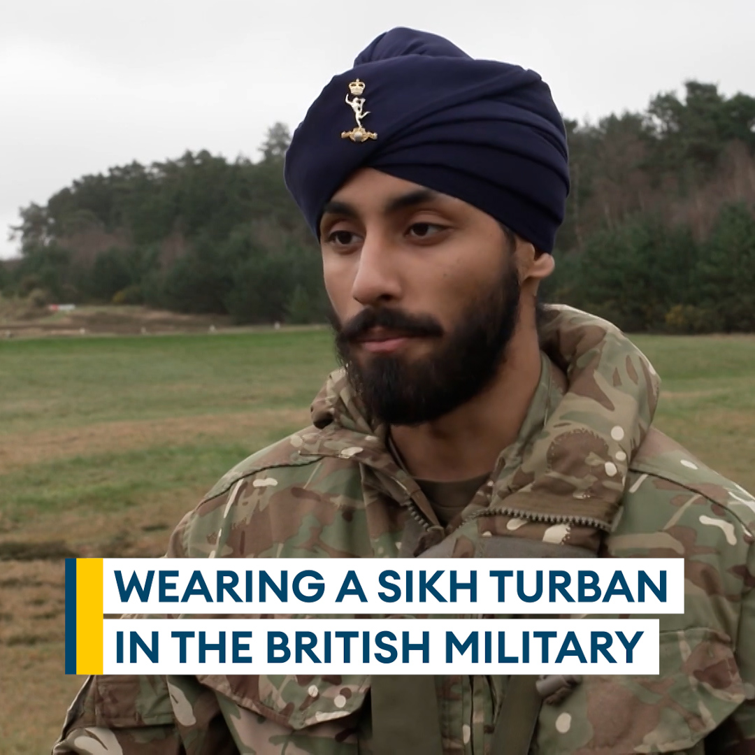 🗣️ “So, I put it [cap badge] on my turban and not only am I representing my country, my religion, but I’m also representing my regiment.” Sikh soldiers have been mixing history and tradition when wearing a turban in the British Army 🇬🇧 Find out more ➡️