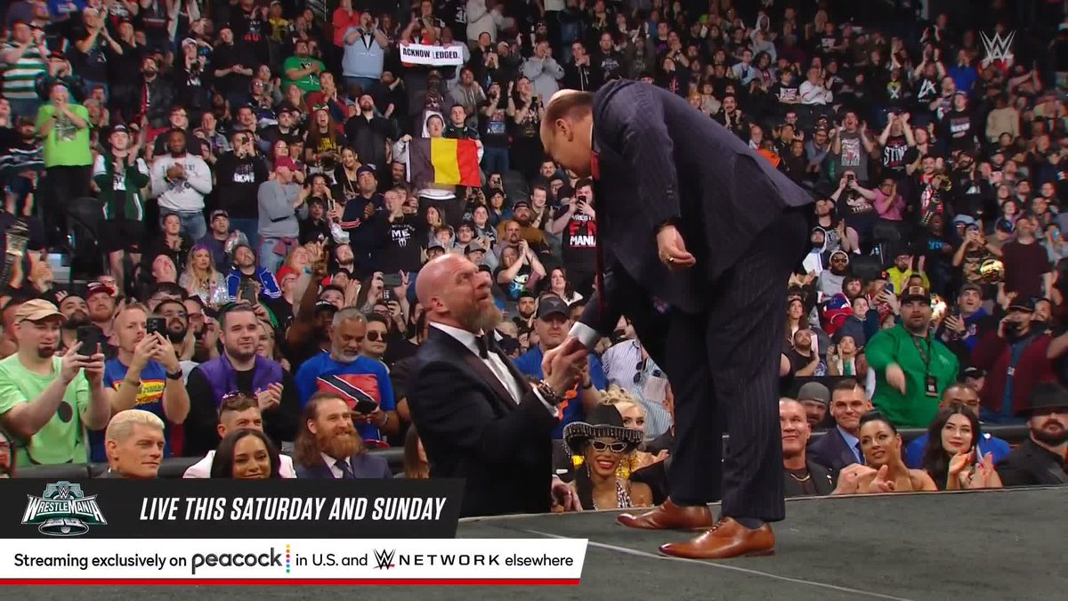 Heyman putting over Triple H and Steph pretty much giving the middle finger to Vince McMahon. I used to pray for times like this. 🙏🥹 #WWEHOF