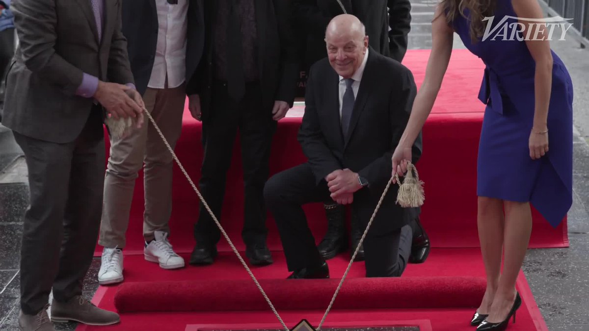 Charles Fox's star is revealed on the Hollywood Walk of Fame.