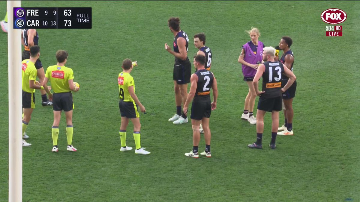 Another angle of the last minute free kick that cost the Dockers a second goal in the final minute. 📺 Watch #AFLFreoBlues on ch. 504 or stream on Kayo: ✍️ RECAP