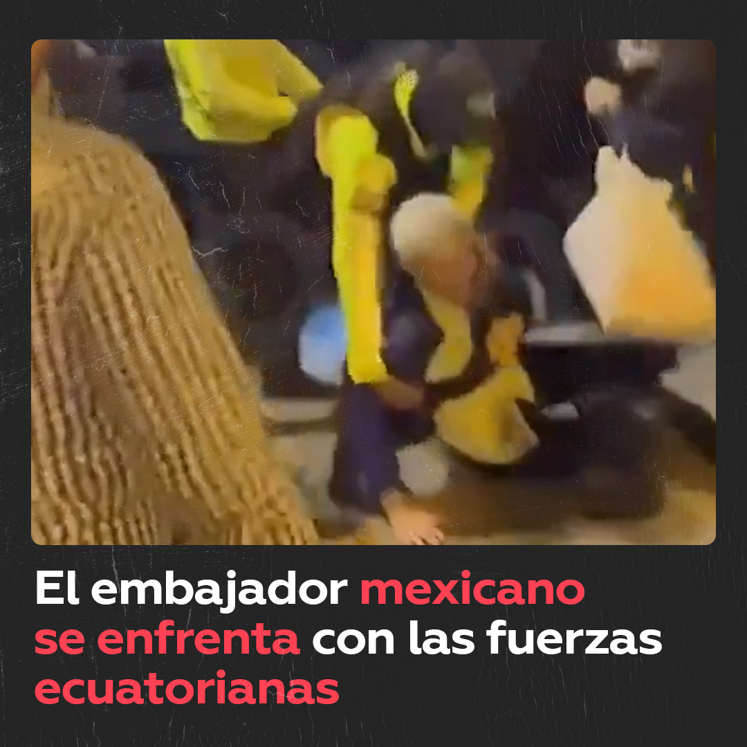 Embajador mexicano se enfrenta a la Policía tras asalto a la sede diplomática La Policía Nacional de Ecuador irrumpió en la Embajada de México en Quito y detuvo al exvicepresidente Jorge Glas, a quien el presidente mexicano, Andrés Manuel López Obrador, otorgó asilo diplomático