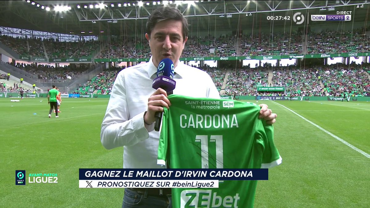 [🎁CONCOURS] 🔮 Donnez votre pronostic pour #ASSEUSC via #beINLIGUE2 👕 Le maillot dédicacé d'Irvin Cardona est à gagner ! 👉 Follow beIN SPORTS pour jouer !