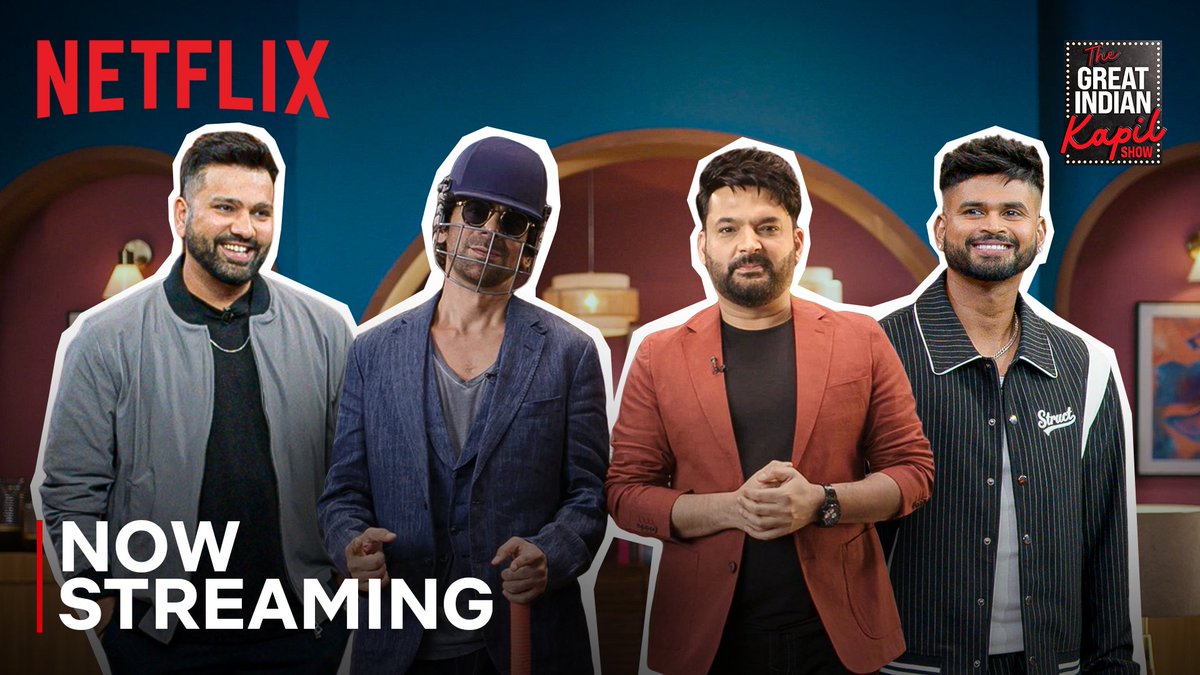 Cricket stadium se seedha laughter stage pe aa gaye hai humare cool cricketers! Swagat nahi karoge? 🤣🤣🤣 Dekho naya episode of #TheGreatIndianKapilShow every Saturday, 8 pm only on Netflix ✨