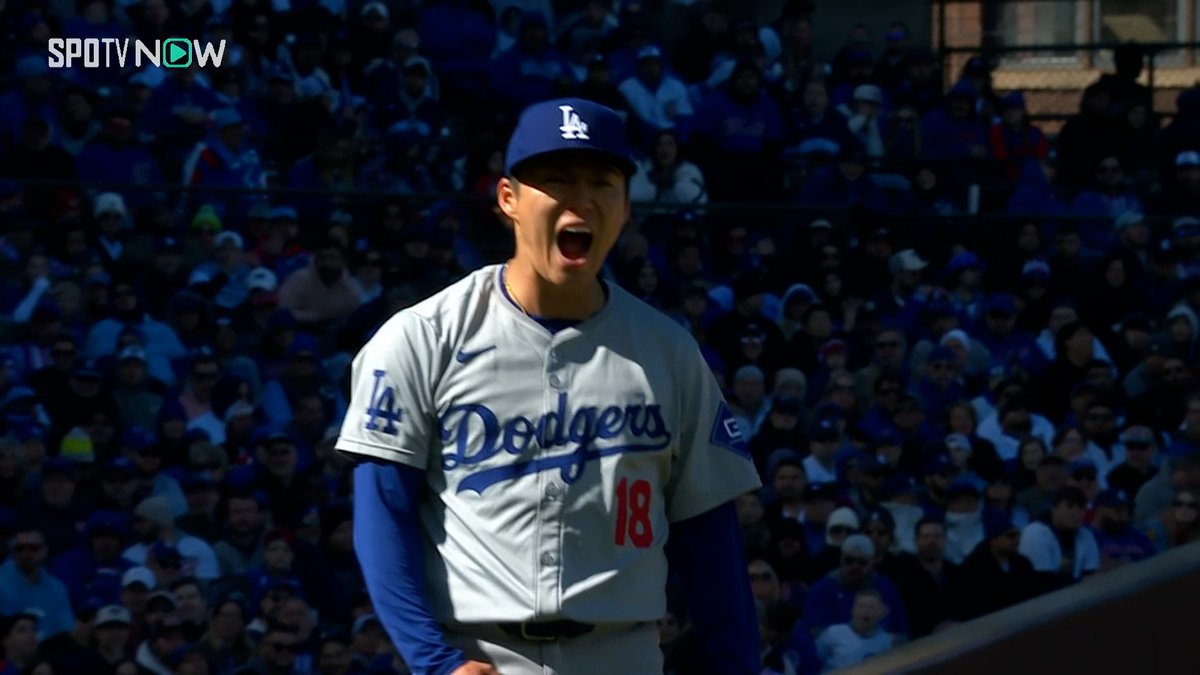 ／ ドジャース・山本由伸🇯🇵 満塁のピンチから3者連続三振！ ＼ ⚾️MLB 2024シーズン⚾️ #ドジャース🆚#カブス 初回から2被安打1四球でピンチを招く しかし、そこから見事な奪三振ショーを披露😳 #LADCHC #山本由伸 #SPOTVNOW で見逃し配信をチェック🎥