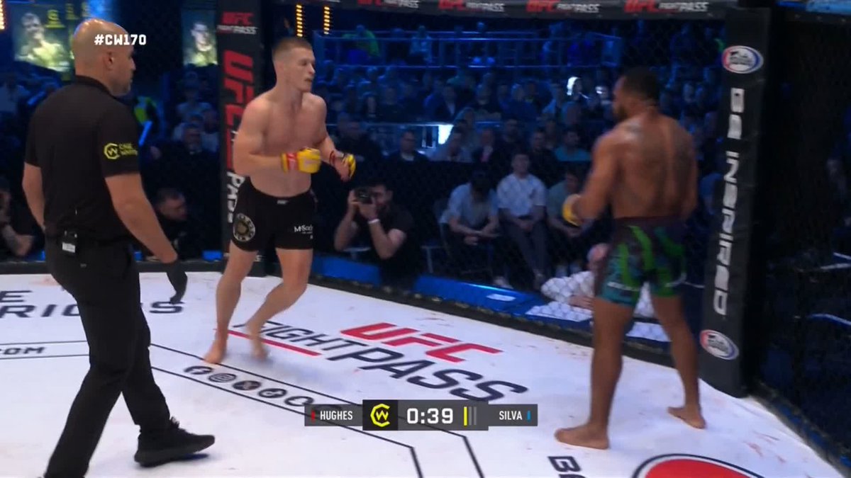 Paul Hughes doesn't let his opponent out of the first round! A HUGE TKO win from the Irishman at #CW170 🇮🇪 💰 The biggest prospect in all of MMA 👏