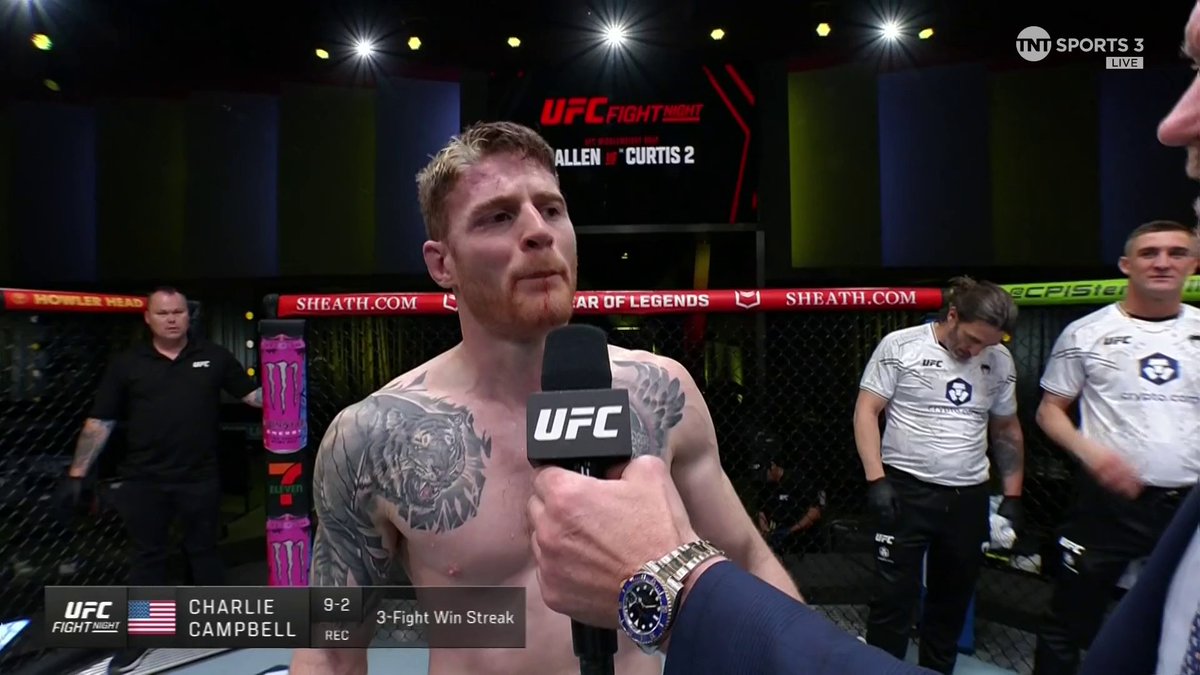 An inspirational speech from Charlie Campbell who gets his win at the UFC Apex! 👏 #UFCVegas90 | LIVE on TNT Sports 3 and discovery+