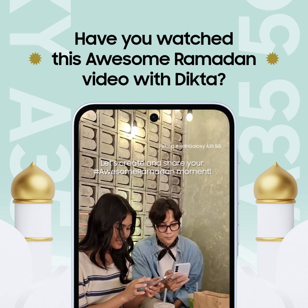GIVEAWAY🎁⏰ THR senilai total 750K buat momen Ramadan kamu biar makin #AwesomeEveryday #AwesomeGeneration yang belum nonton video #AwesomeRamadan #GalaxyA35 5G ini, tonton sekarang 👉 Lalu jawab pertanyaan #AwesomeRamadanQuiz yang ada di sini! 👇🏻