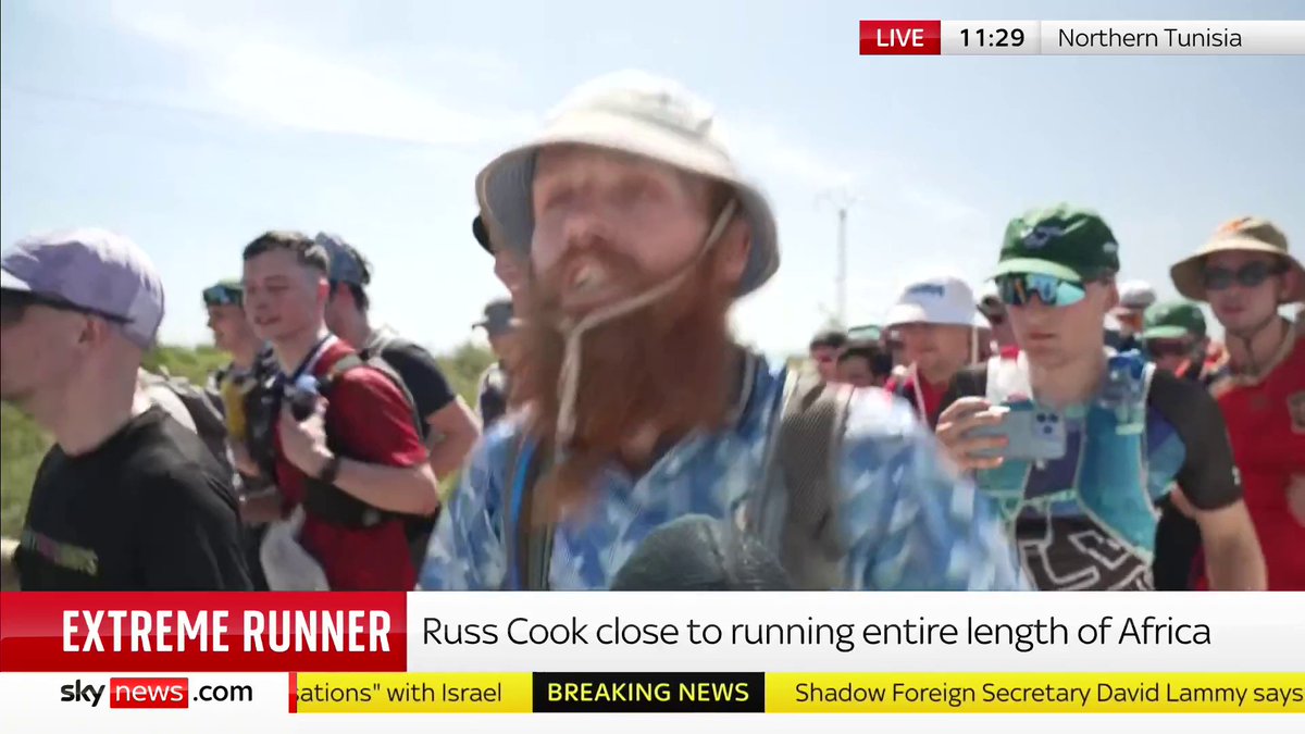 A British man running the length of Africa is now on the final leg. Russ Cook speaks to Sky's Rob Harris more about it. 🔗 📺 Sky 501