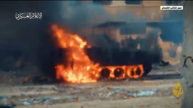 مشاهد حصلت عليها الجزيرة للاشتباكات التي تخوضها كتائب القسام مع الجيش الإسرائيلي في قطاع #غزة #حرب_غزة