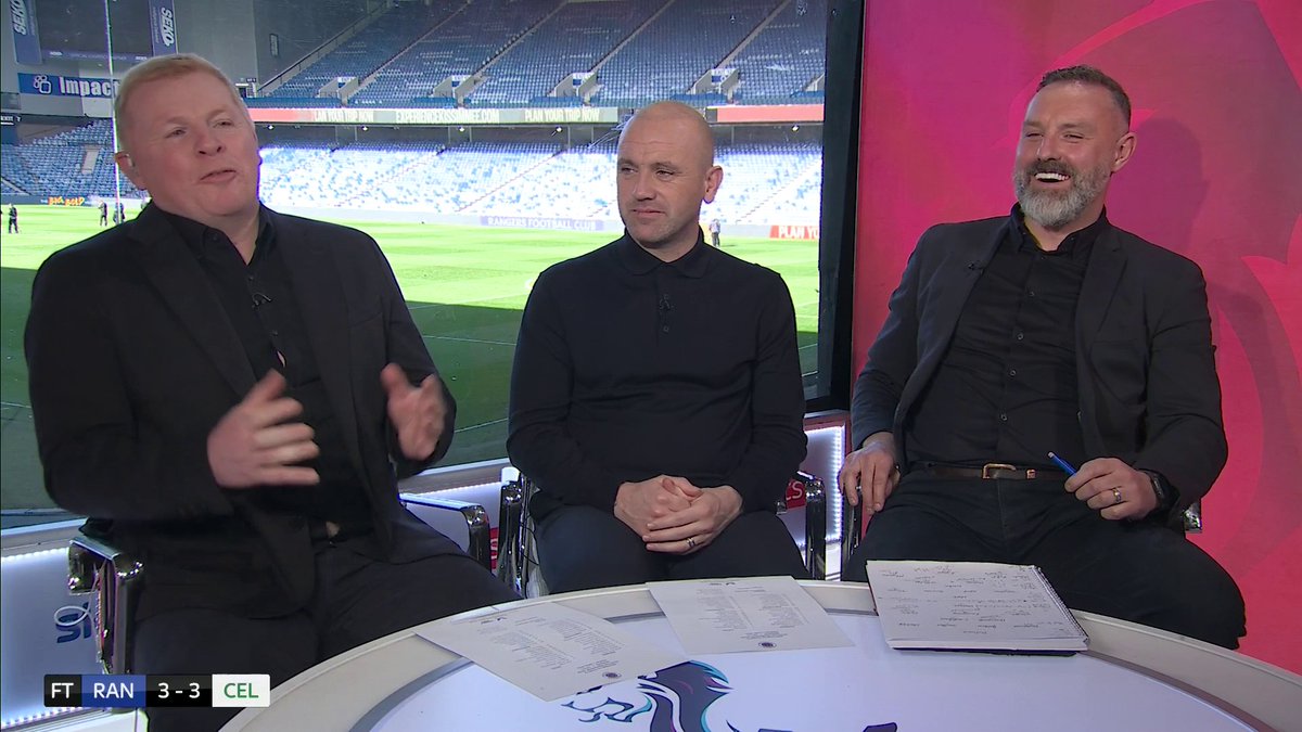 🗣️ "I don't know if there's enough to take him down." 🗣️ "He was falling on his backside all day!" 🗣️ "That is a stone wall penalty." James McFadden, Neil Lennon & Kris Boyd give their views on the penalty Rangers were awarded. Your thoughts? ⬇️