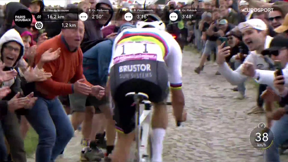 "Van der Poel por el Carrefour de l'Arbre" - 2024 🖼️ Óleo sobre lienzo. #ParisRoubaix | #LaCasadelCiclismo