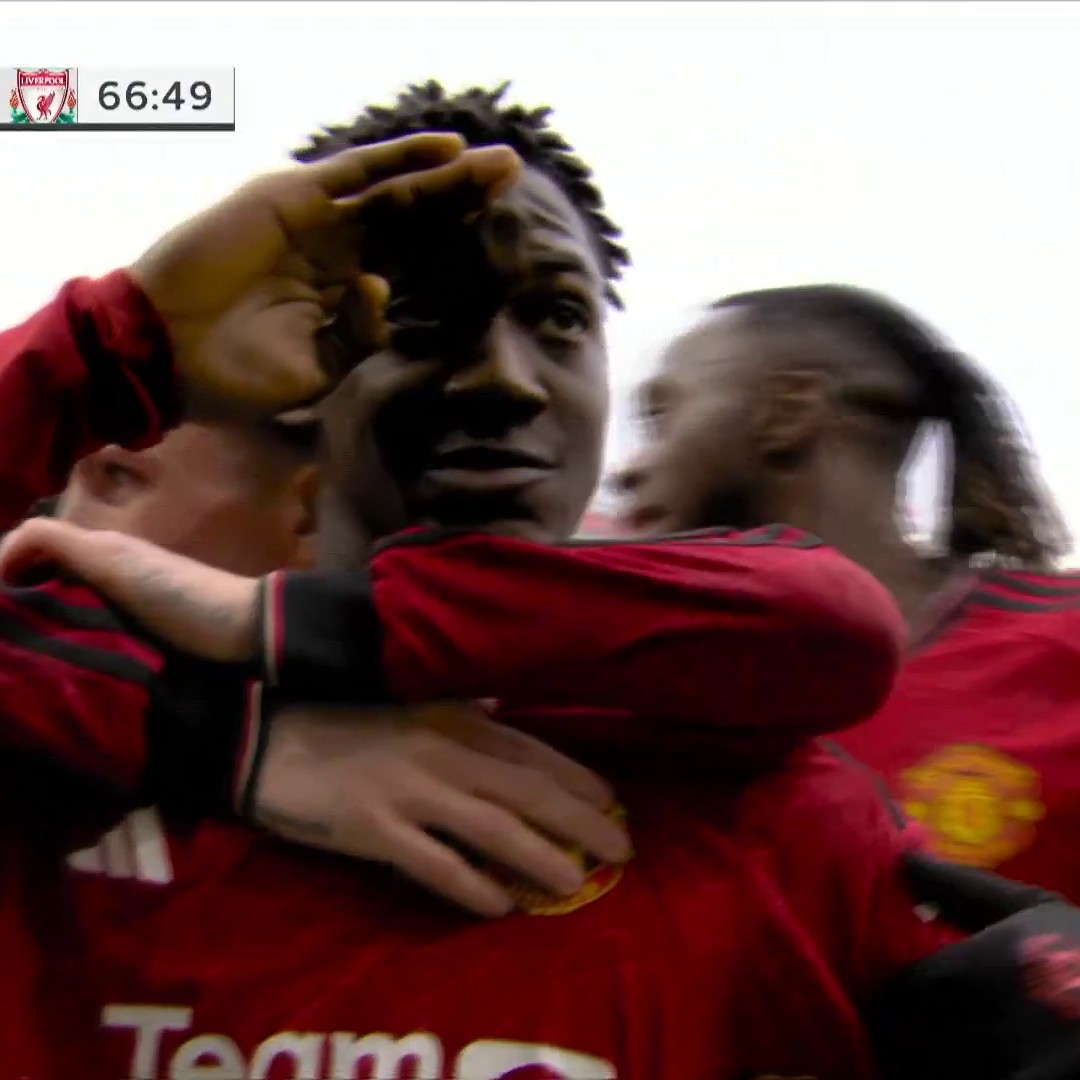 Kobbie Mainoo's first Old Trafford goal is a stunner vs. Liverpool 🤩 (via NBC Sports Soccer)