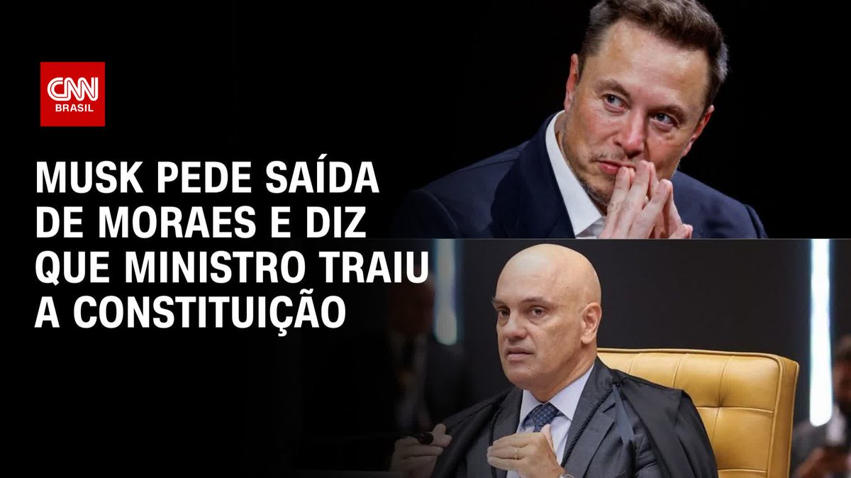 O bilionário Elon Musk, dono do “X”, antigo Twitter, afirmou neste domingo (7) que o ministro do Supremo Tribunal Federal (STF) Alexandre de Moraes, “traiu descaradamente e repetidamente a Constituição e o povo do Brasil”. #AgoraCNN