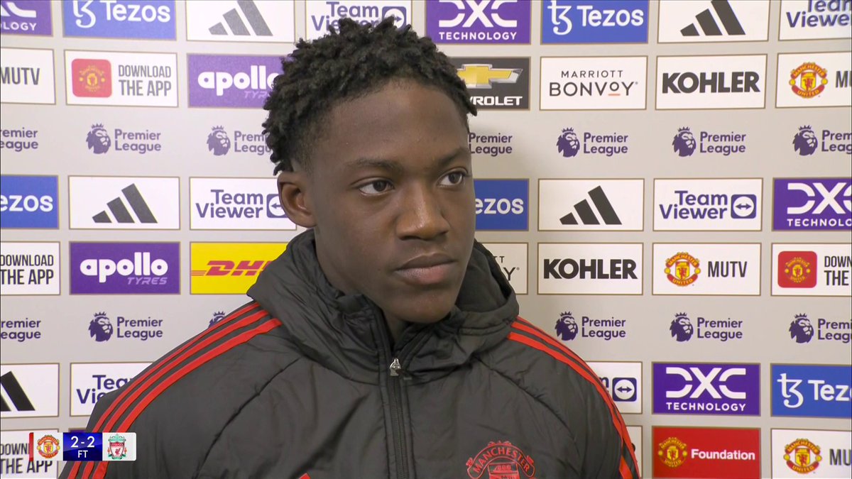 "We don't walk away with three points so I can't be too happy" Kobbie Mainoo says Manchester United feel disappointed with just a point against Liverpool 🔻🔊