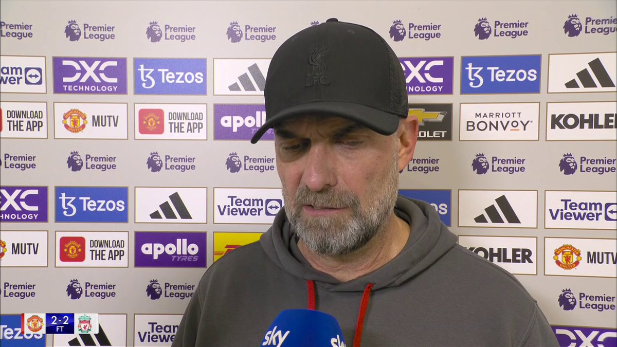 "We should've won the game" ๐ Liverpool boss Jurgen Klopp reacts to their draw with Manchester United โ๏ธ
