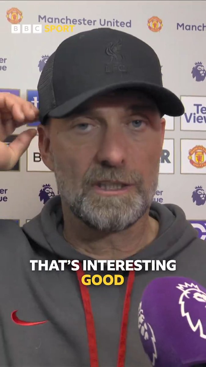 "United is disappointed? That's interesting. Good." Jurgen Klopp 😂