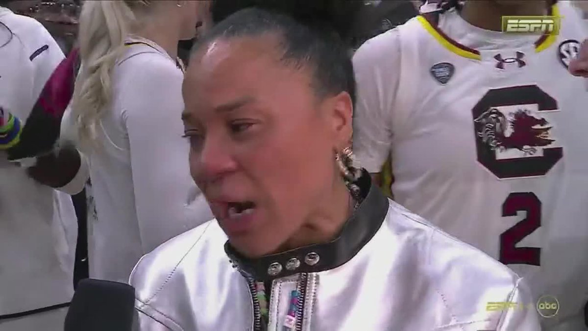All the emotions ❤️ dawnstaley #NationalChampionship x 🎥 ABC / South Carolina Women's Basketball