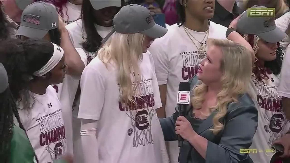 From one 🐐 to another dawnstaley 🤝 Caitlin Clark #NationalChampionship x 🎥 ABC / South Carolina Women's Basketball
