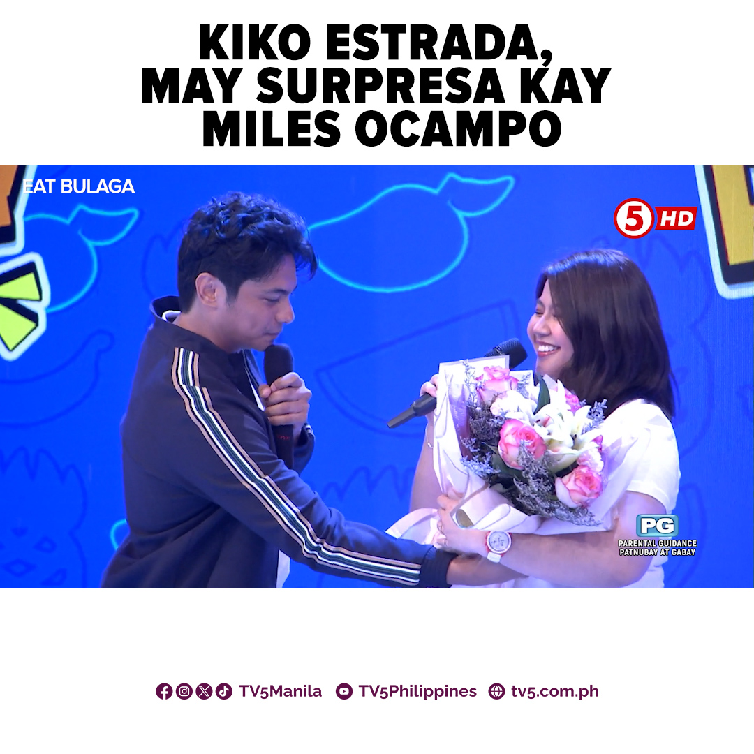 Kilig overload sa #EatBulagaTV5 ngayong Monday dahil nagbabalik si Kiko Estrada para surpresahin si Miles Ocampo! #KiMi #KiMistry #TVJonTV5 WEEKDAYS | 12NN SATURDAYS | 11:30AM #HaponChampionTV5