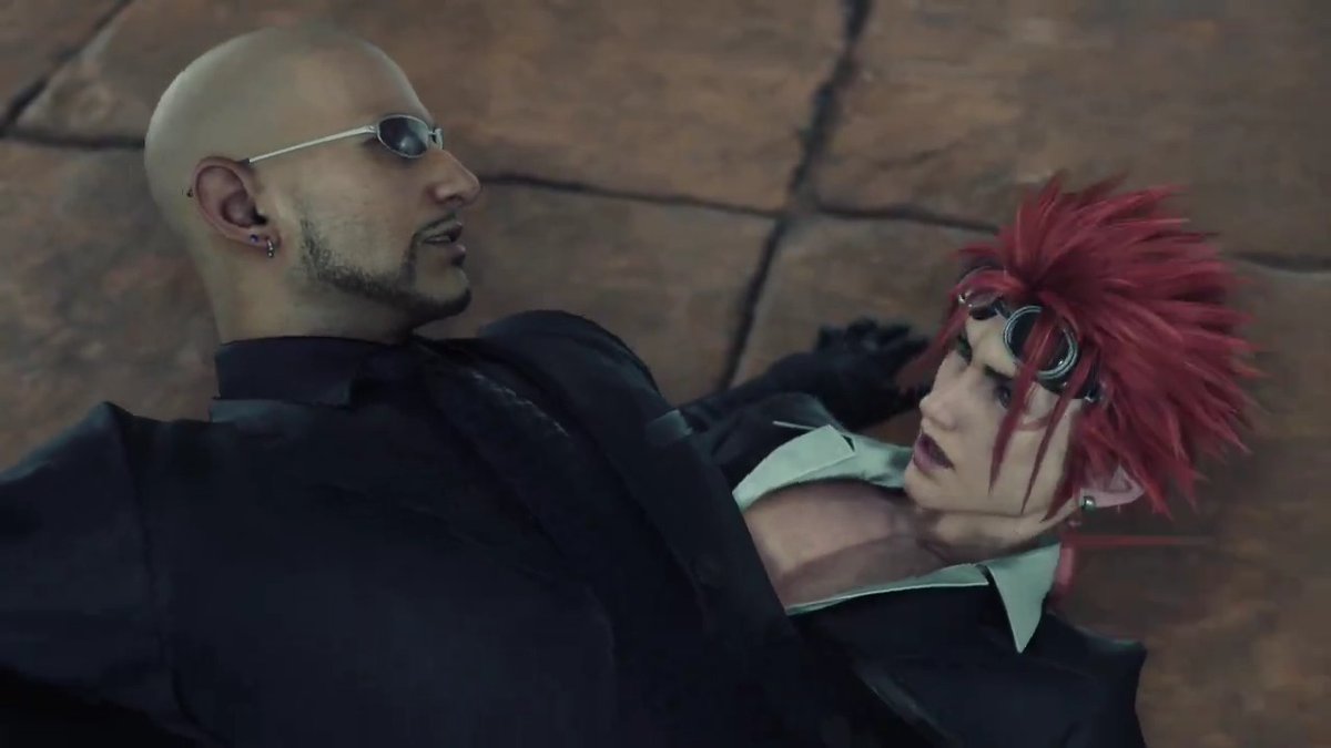 Kudos to FF7 Rebirth for adding small Advent Children references in the Reno & Rude fight omg 😆 The "Rude, you're so cool!" and then them falling on top of each other lmao