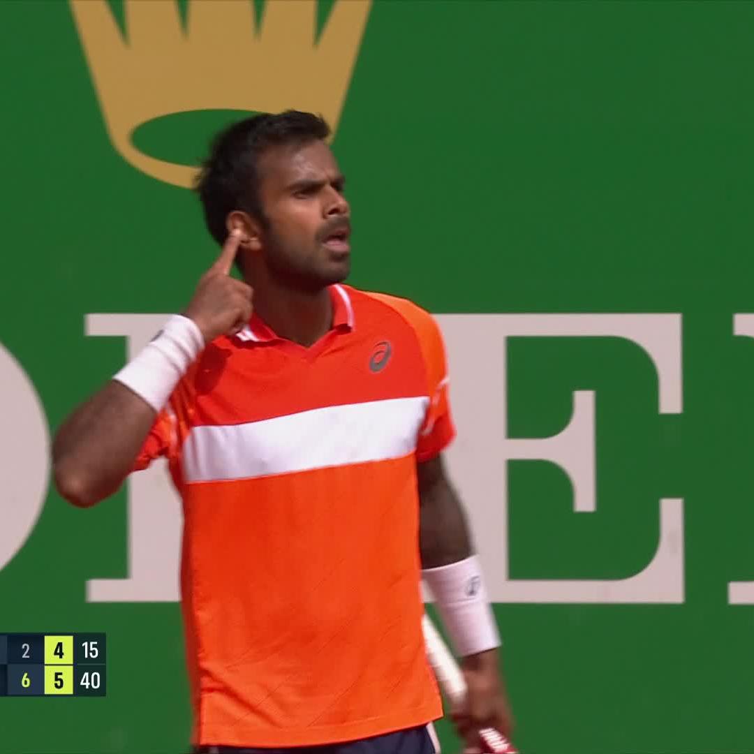 There's just Sumit about Nagal on clay 🧱 History for Sumit Nagal as he becomes the first-ever male Indian singles player to win a Masters 1000 match on clay! #RolexMonteCarloMasters