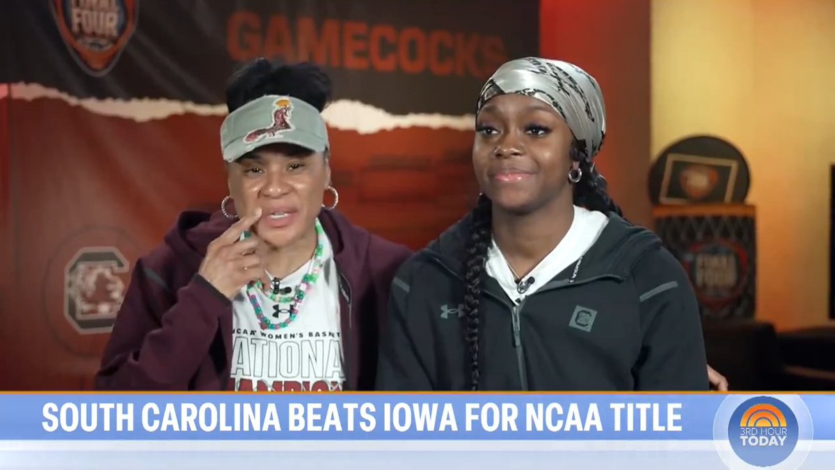 South Carolina Gamecocks South Carolina Women's Basketball head coach Dawn Staley dawnstaley and guard Raven Johnson R A V E N join TODAY to talk about the championship victory and the emotional release the team felt after the game.